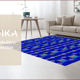 Ultra Soft Area Rug, Non Slip, Stain Resistant, Washable Area Rugs for Living Room, Bedroom, Modern Geometric Deep Royal Office Rug(Blue)