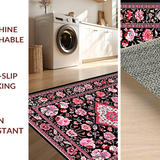 Ultra Soft Area Rug, Non Slip, Stain Resistant, Washable Area Rugs for Living Room, Bedroom, Luxurious Soft Petal Pattern(Red)