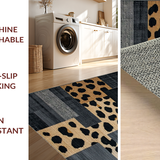 Ultra Soft Area Rug, Non Slip, Stain Resistant, Washable Area Rugs for Living Room, Bedroom, Minimalist Contemporary Print Inspiration(Black)