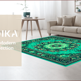 Ultra Soft Area Rug, Non Slip, Stain Resistant, Washable Area Rugs for Living Room, Bedroom, Boho Medallion Forest Green Living Room Rug(Green)