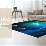 Ultra Soft Area Rug, Non Slip, Stain Resistant, Washable Area Rugs for Living Room, Bedroom, Stylish Earthy Abstract Motif(Blue)