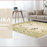 Ultra Soft Area Rug, Non Slip, Stain Resistant, Washable Area Rugs for Living Room, Bedroom, Nature-Inspired Insect Print Area Rug for Living Room(Beige)