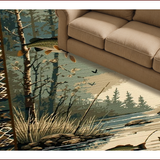 Ultra Soft Area Rug, Non Slip, Stain Resistant, Washable Area Rugs for Living Room, Bedroom, Rustic Nature-Inspired Lodge Aesthetic(Brown)