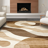 Ultra Soft Area Rug, Non Slip, Stain Resistant, Washable Area Rugs for Living Room, Bedroom, Chic Earthy Abstract Textures(Beige)