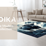 Ultra Soft Area Rug, Non Slip, Stain Resistant, Washable Area Rugs for Living Room, Bedroom, Elegant Monochrome Animal Design(Gray)