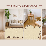 Ultra Soft Area Rug, Non Slip, Stain Resistant, Washable Area Rugs for Living Room, Bedroom, Charming Neutral Toned Animal Design(Beige)
