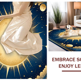 Ultra Soft Area Rug, Non Slip, Stain Resistant, Washable Area Rugs for Living Room, Bedroom, Dreamy Pastel Cosmic Imagery(Gold)