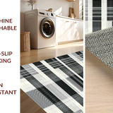 Ultra Soft Area Rug, Non Slip, Stain Resistant, Washable Area Rugs for Living Room, Bedroom, Cozy Earthy Tone Arrangement(Gray)