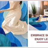 Ultra Soft Area Rug, Non Slip, Stain Resistant, Washable Area Rugs for Living Room, Bedroom, Abstract Modern Living Room Rug(Blue)