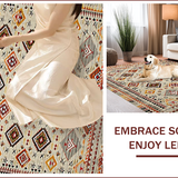 Ultra Soft Area Rug, Non Slip, Stain Resistant, Washable Area Rugs for Living Room, Bedroom, Contemporary Earthy Patterned Aesthetic(Beige)