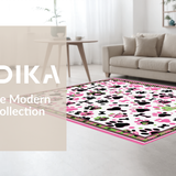 Ultra Soft Area Rug, Non Slip, Stain Resistant, Washable Area Rugs for Living Room, Bedroom, Vibrant Animal Print Decorative Piece(White)