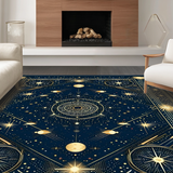 Ultra Soft Area Rug, Non Slip, Stain Resistant, Washable Area Rugs for Living Room, Bedroom, Elegant Crescent Moon Aesthetic(Blue)