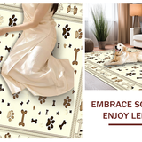 Ultra Soft Area Rug, Non Slip, Stain Resistant, Washable Area Rugs for Living Room, Bedroom, Artistic Subtle Paw Print Elegance(Beige)