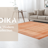 Ultra Soft Area Rug, Non Slip, Stain Resistant, Washable Area Rugs for Living Room, Bedroom, Chic Rubber Backed Design(Orange)