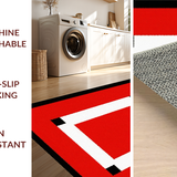 Ultra Soft Area Rug, Non Slip, Stain Resistant, Washable Area Rugs for Living Room, Bedroom, Vibrant Abstract Gaming Aesthetic(Red)