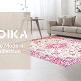Ultra Soft Area Rug, Non Slip, Stain Resistant, Washable Area Rugs for Living Room, Bedroom, Rustic Soft Floral Texture(White)