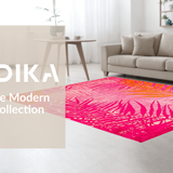 Ultra Soft Area Rug, Non Slip, Stain Resistant, Washable Area Rugs for Living Room, Bedroom, Chic Soft Tropical Motif(Pink)
