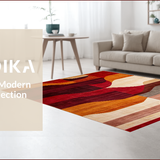 Ultra Soft Area Rug, Non Slip, Stain Resistant, Washable Area Rugs for Living Room, Bedroom, Abstract Earthy Tones Composition(Red)
