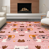 Ultra Soft Area Rug, Non Slip, Stain Resistant, Washable Area Rugs for Living Room, Bedroom, Charming Pink and Brown Theme(Pink)