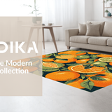 Ultra Soft Area Rug, Non Slip, Stain Resistant, Washable Area Rugs for Living Room, Bedroom, Vibrant Organic Patterned Mat(Orange)