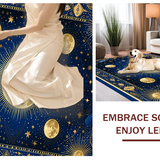 Ultra Soft Area Rug, Non Slip, Stain Resistant, Washable Area Rugs for Living Room, Bedroom, Radiant Sun and Moon Harmony(Blue)