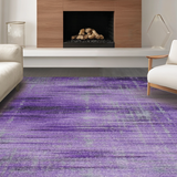 Ultra Soft Area Rug, Non Slip, Stain Resistant, Washable Area Rugs for Living Room, Bedroom, Luxurious Gradient Ripple Effect(Purple)