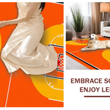 Ultra Soft Area Rug, Non Slip, Stain Resistant, Washable Area Rugs for Living Room, Bedroom, Chic Game Day Statement Piece(Orange)
