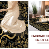 Vibrant Retro Snakes and Leaves(Black)