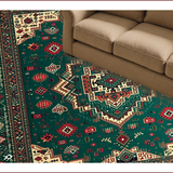 Ultra Soft Area Rug, Non Slip, Stain Resistant, Washable Area Rugs for Living Room, Bedroom, Rustic Tribal Warm Tones Design(Green)