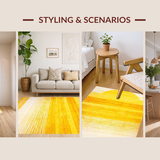 Ultra Soft Area Rug, Non Slip, Stain Resistant, Washable Area Rugs for Living Room, Bedroom, Elegant Soft Yellow Accent Piece(Yellow)