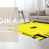 Ultra Soft Area Rug, Non Slip, Stain Resistant, Washable Area Rugs for Living Room, Bedroom, Contemporary Minimalist Cat Emblem Style(Yellow)