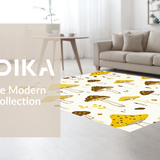 Ultra Soft Area Rug, Non Slip, Stain Resistant, Washable Area Rugs for Living Room, Bedroom, Serene Whimsical Botanical Aesthetic(Yellow)