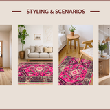 Ultra Soft Area Rug, Non Slip, Stain Resistant, Washable Area Rugs for Living Room, Bedroom, Low-Pile Brown Bedroom Meditation Area Rug(Pink)