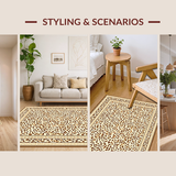 Ultra Soft Area Rug, Non Slip, Stain Resistant, Washable Area Rugs for Living Room, Bedroom, Sophisticated Neutral Animal Design(Beige)