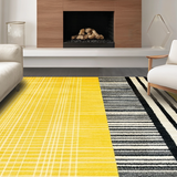 Ultra Soft Area Rug, Non Slip, Stain Resistant, Washable Area Rugs for Living Room, Bedroom, Rustic Minimalist Linear Arrangement(Yellow)
