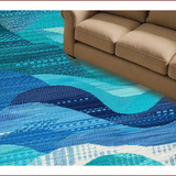 Ultra Soft Area Rug, Non Slip, Stain Resistant, Washable Area Rugs for Living Room, Bedroom, Coastal Sea Turtle Nautical(Blue)