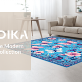 Charming Blue Botanical Print(Blue)
