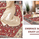 Ultra Soft Area Rug, Non Slip, Stain Resistant, Washable Area Rugs for Living Room, Bedroom, Classic Ornate Scrollwork Style(Red)