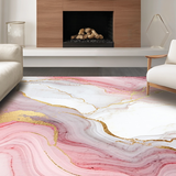 Ultra Soft Area Rug, Non Slip, Stain Resistant, Washable Area Rugs for Living Room, Bedroom, Chic Abstract Marble Fusion(White)