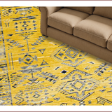 Ultra Soft Area Rug, Non Slip, Stain Resistant, Washable Area Rugs for Living Room, Bedroom, Chic Modern Abstract Composition(Yellow)