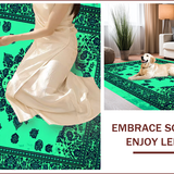 Ultra Soft Area Rug, Non Slip, Stain Resistant, Washable Area Rugs for Living Room, Bedroom, Green and Turquoise Meditation Space Easy Care Carpet(Blue)