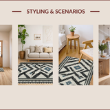 Ultra Soft Area Rug, Non Slip, Stain Resistant, Washable Area Rugs for Living Room, Bedroom, Modern Trellis Farmhouse Entryway Non-Shedding Carpet(Black)