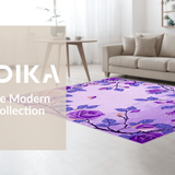 Ultra Soft Area Rug, Non Slip, Stain Resistant, Washable Area Rugs for Living Room, Bedroom, Charming Plush Floral Design(Purple)