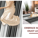 Ultra Soft Area Rug, Non Slip, Stain Resistant, Washable Area Rugs for Living Room, Bedroom, Striking Abstract Outdoor Stripe Theme(Gray)