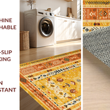 Ultra Soft Area Rug, Non Slip, Stain Resistant, Washable Area Rugs for Living Room, Bedroom, Artisanal Crochet Insert Feature(Yellow)