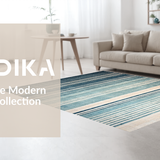 Ultra Soft Area Rug, Non Slip, Stain Resistant, Washable Area Rugs for Living Room, Bedroom, Modern Ombre Stripe Rug, Blue Abstract Design(Blue)