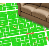 Ultra Soft Area Rug, Non Slip, Stain Resistant, Washable Area Rugs for Living Room, Bedroom, city road map playmat(Green)