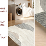 Ultra Soft Area Rug, Non Slip, Stain Resistant, Washable Area Rugs for Living Room, Bedroom, Rustic Off White Wavy Aesthetic(Beige)