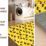 Ultra Soft Area Rug, Non Slip, Stain Resistant, Washable Area Rugs for Living Room, Bedroom, Lively Sunny Botanical Elegance(Yellow)