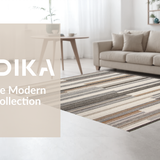 Ultra Soft Area Rug, Non Slip, Stain Resistant, Washable Area Rugs for Living Room, Bedroom, Contemporary Textured Line Arrangement(Gray)